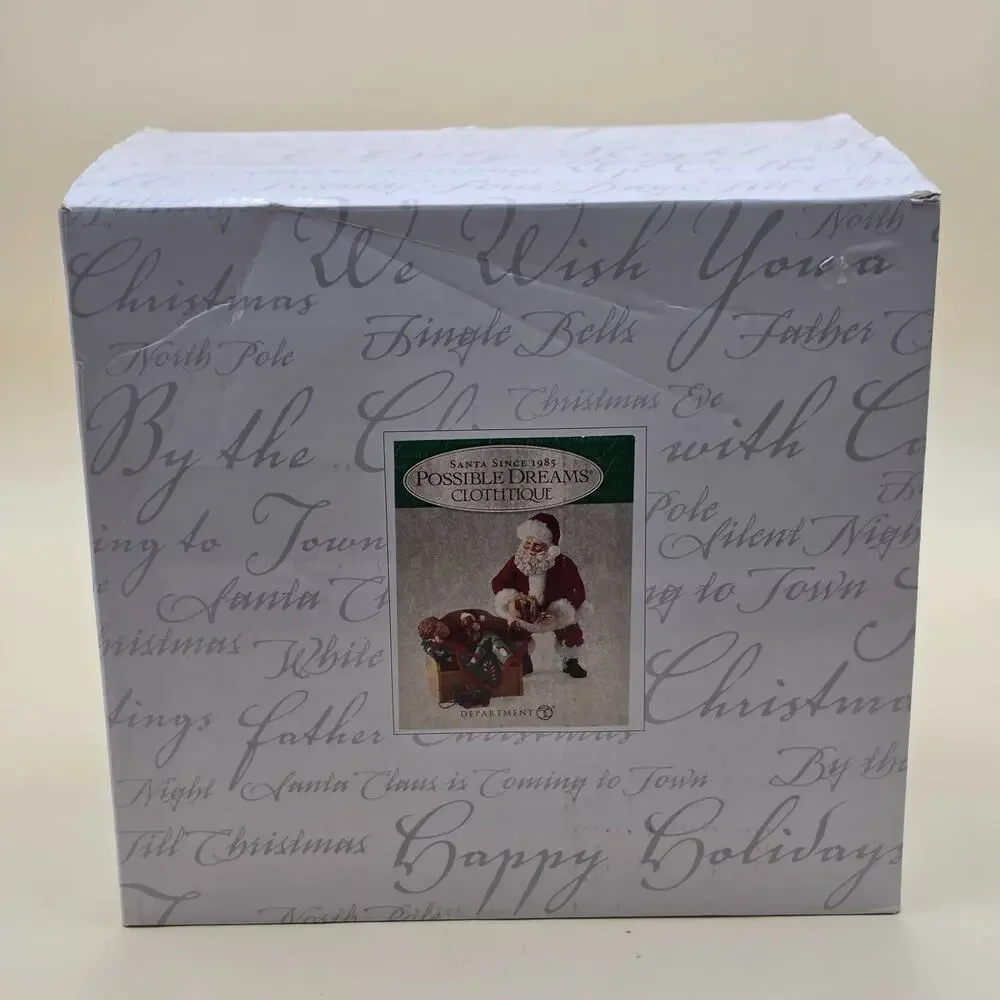 Possible Dreams Clothtique Peace Santa Hidden Message in Beard 2 Pc Set Dept 56